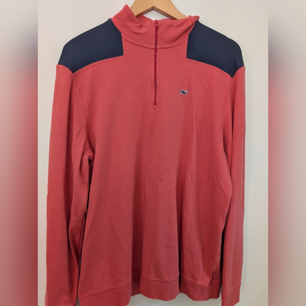 Vineyard Vines Navy and Red Cotton Top